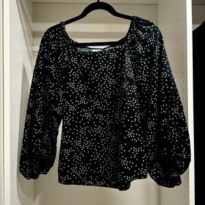 Black floral blouse